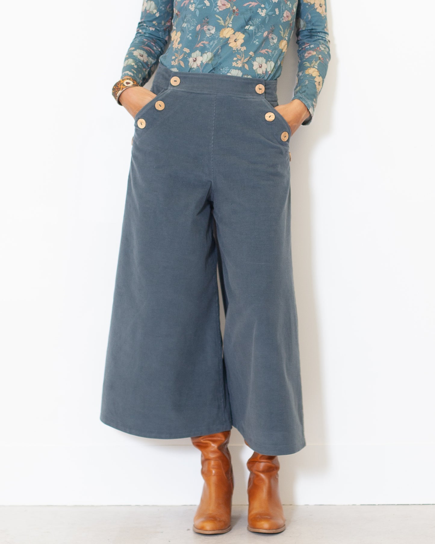 BIENTÔT DE RETOUR-Jupe Culotte Henriette velours BIO Turbulence