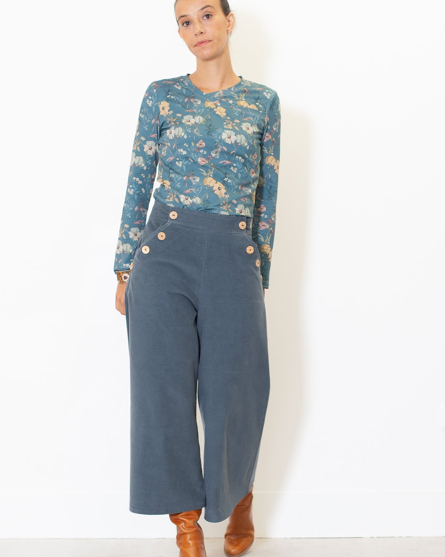 BIENTÔT DE RETOUR-Jupe Culotte Henriette velours BIO Turbulence