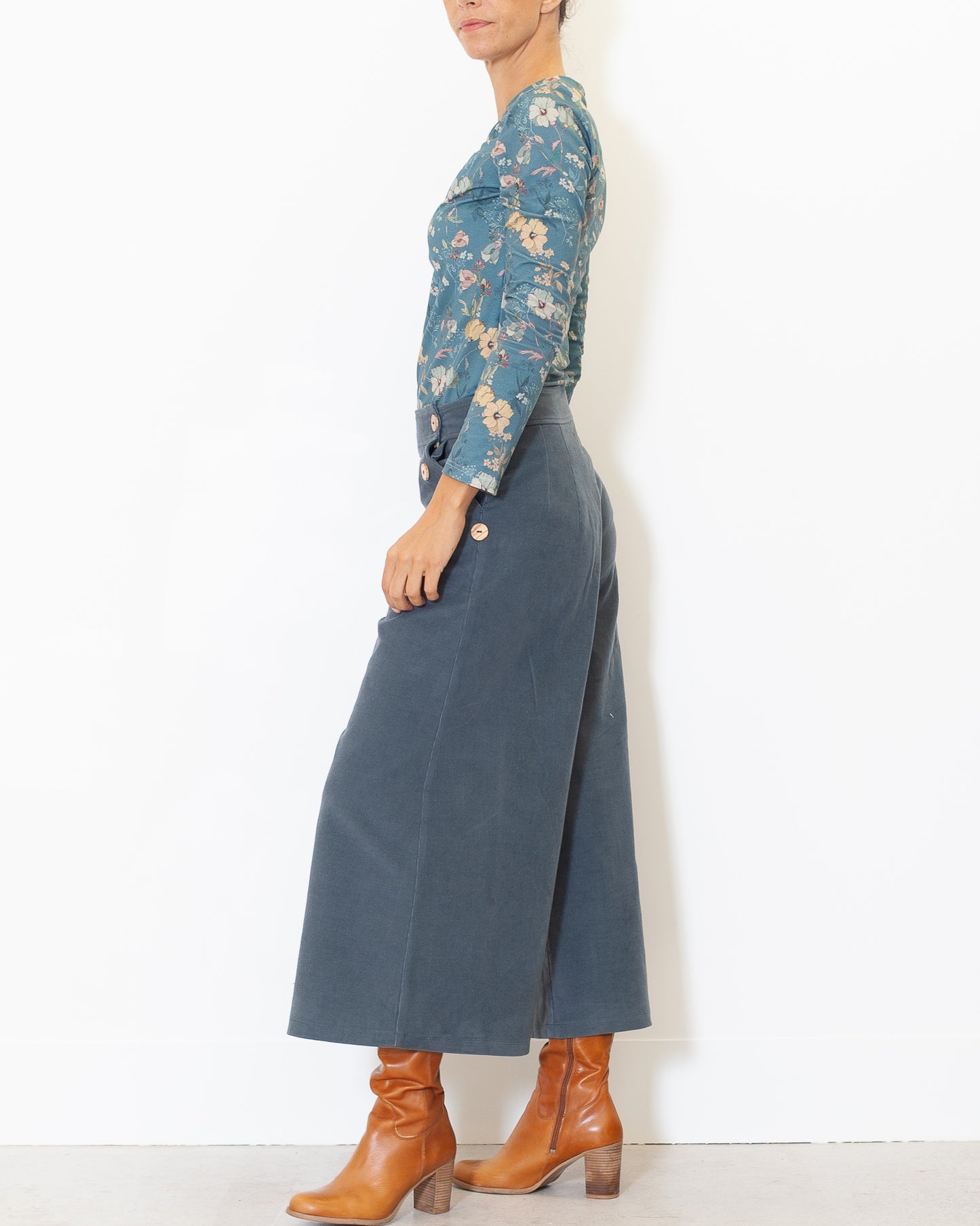 BIENTÔT DE RETOUR-Jupe Culotte Henriette velours BIO Turbulence