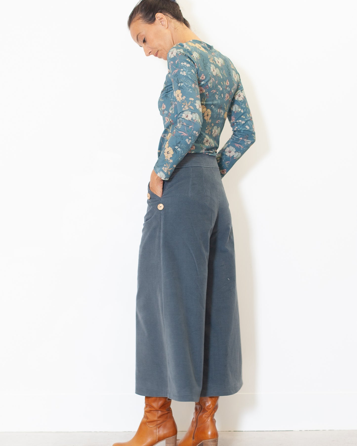 BIENTÔT DE RETOUR-Jupe Culotte Henriette velours BIO Turbulence