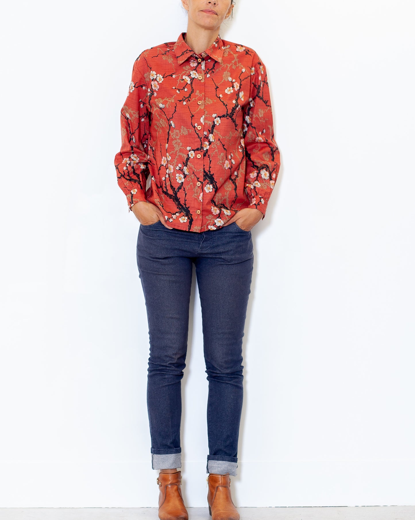 Chemisier Alexine - Prunier Corail