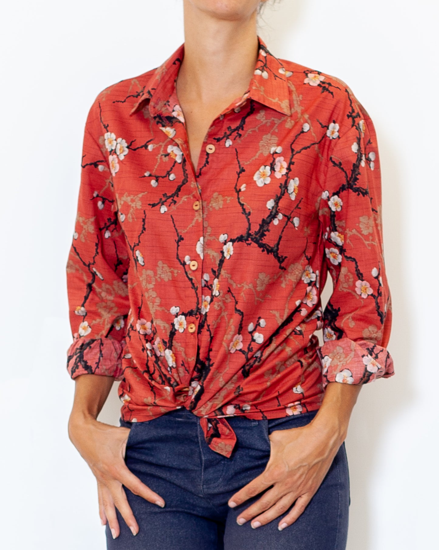 Chemisier Alexine - Prunier Corail