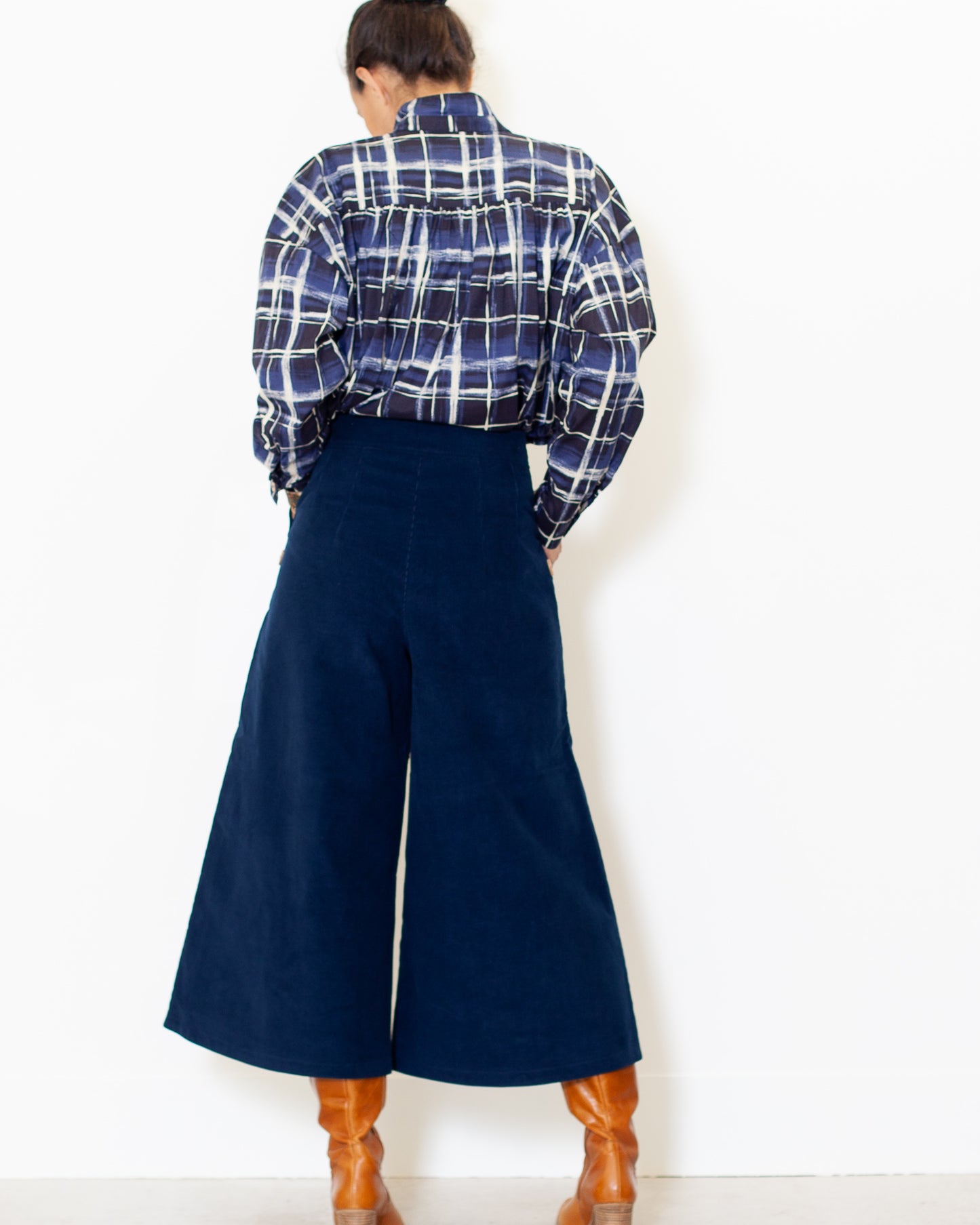 PRECOMMANDE-Jupe Culotte Henriette velours BIO Marine