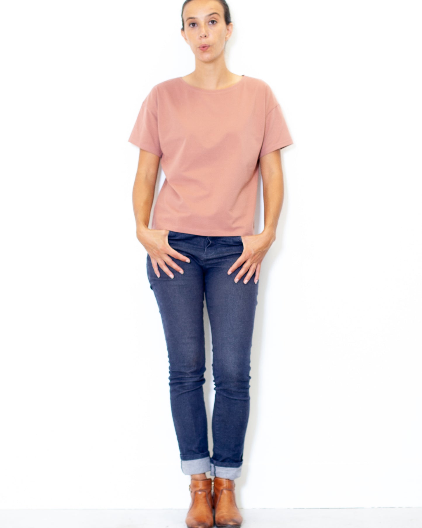 DERNIERE CHANCE- Tee-shirt Louise BIO vieux rose