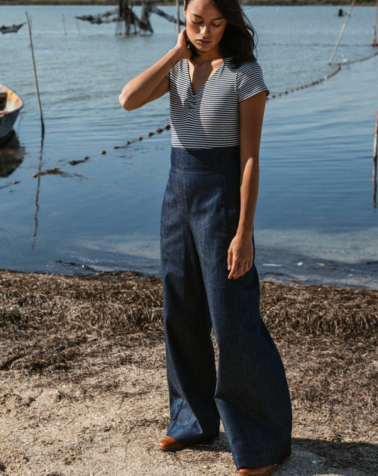 ICONIQUE - Pantalon Marina Denim Bio Gots