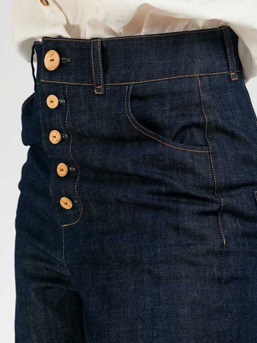 ICONIQUE - Pantalon Juliette denim Bio Gots