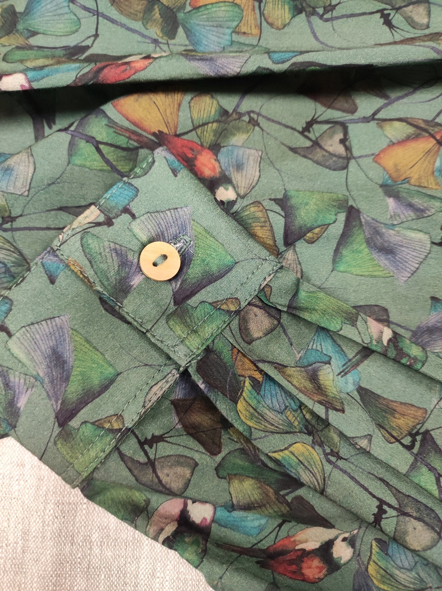 ICONIQUE - Chemise Marta Bio oiseaux Ginko