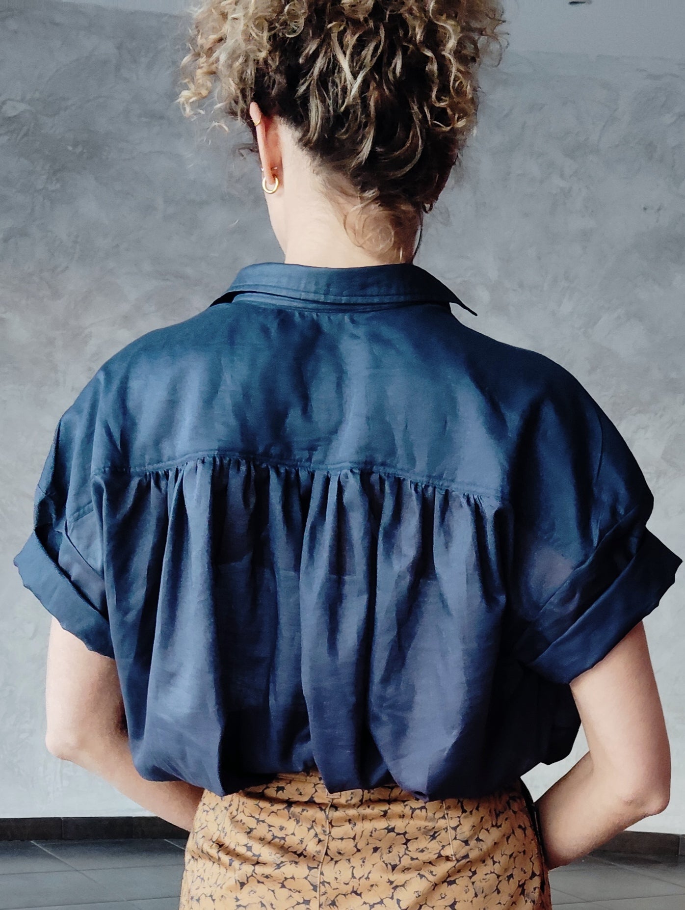 Chemise Maguelone Voile de coton bleu soyeux
