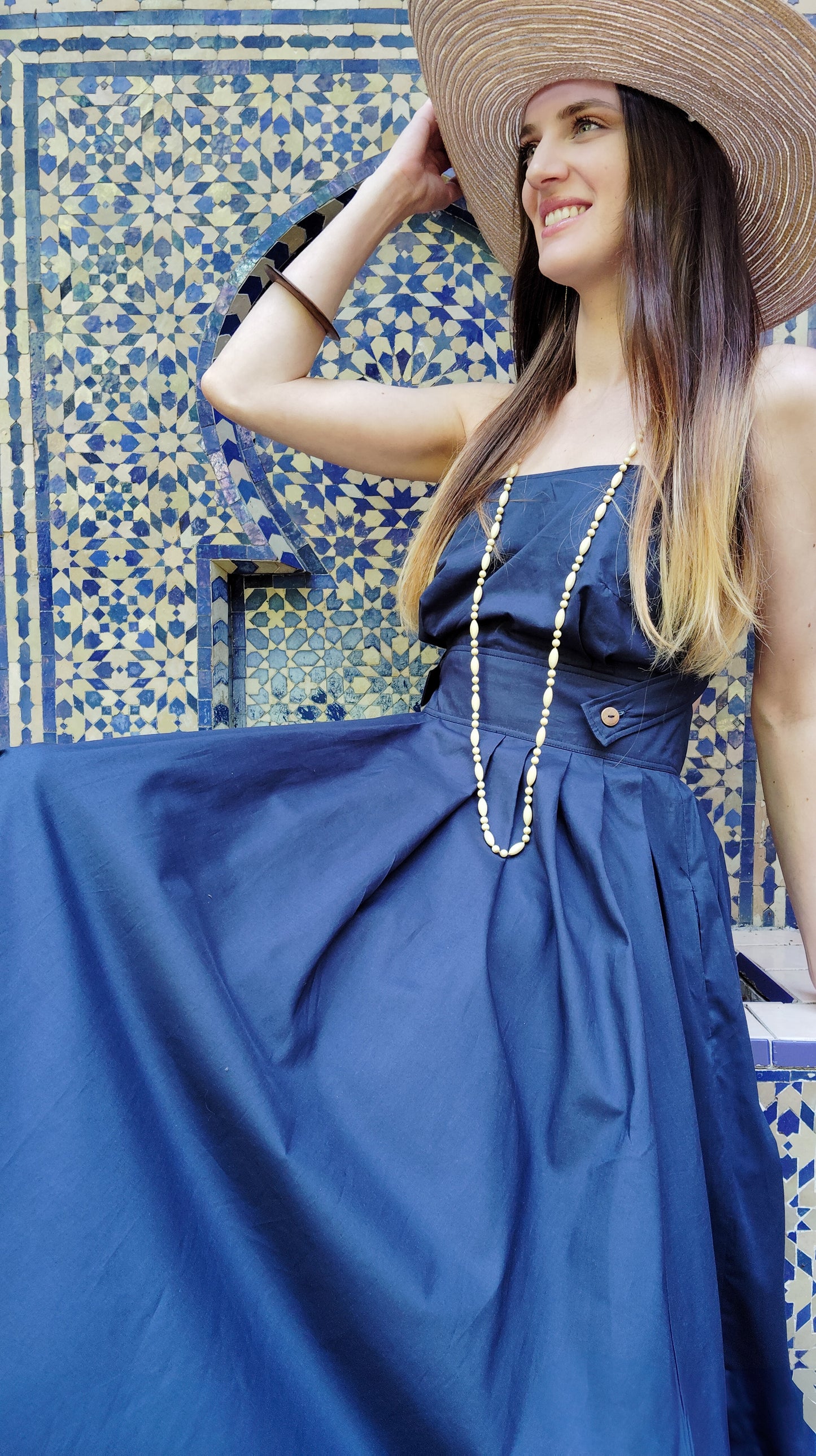 ROBE CHARLIE DOS NU bleu profond