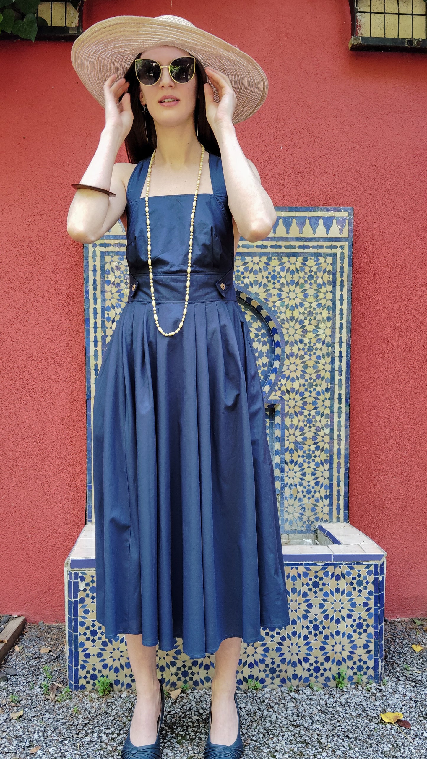 ROBE CHARLIE DOS NU bleu profond