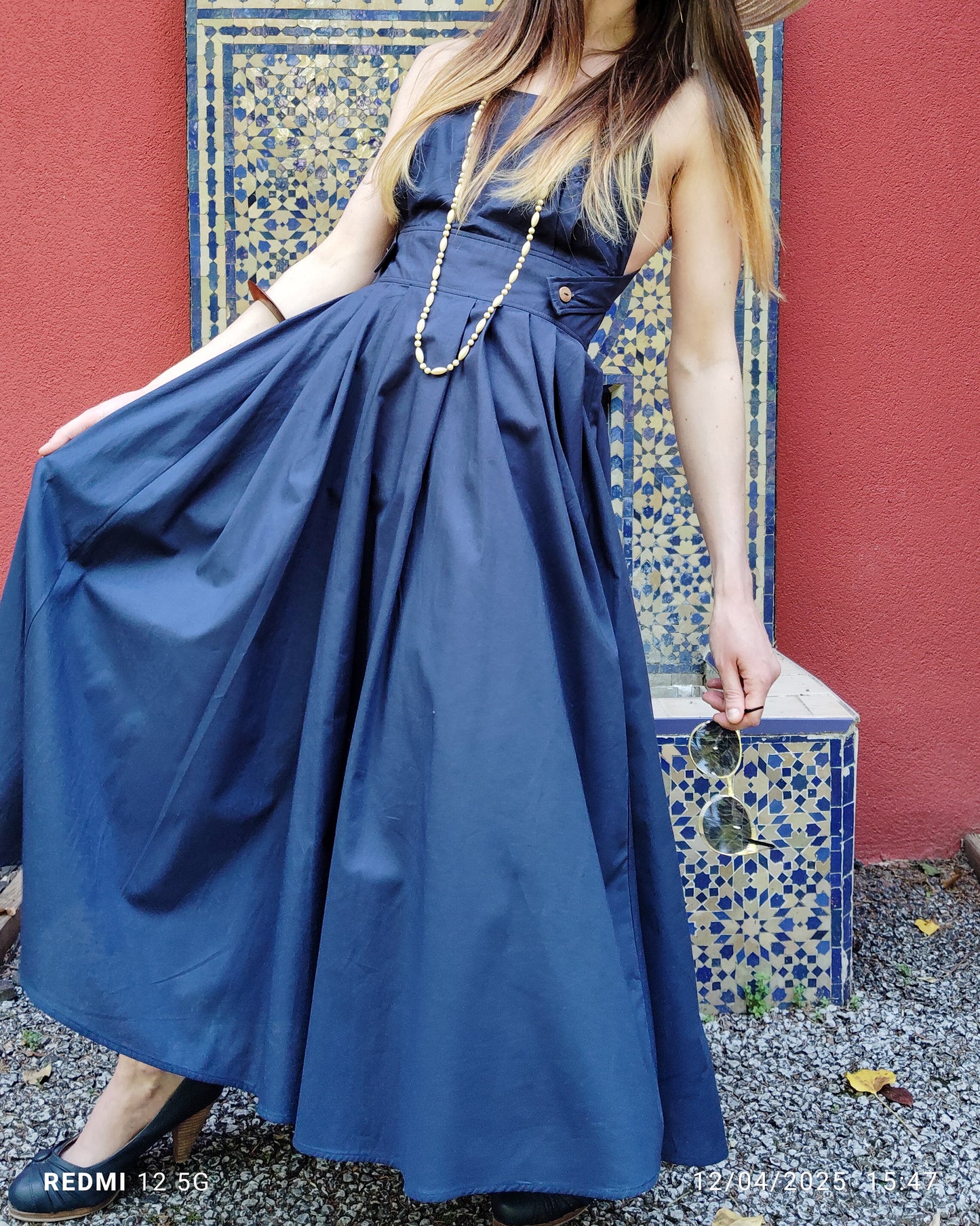 ROBE CHARLIE DOS NU bleu profond