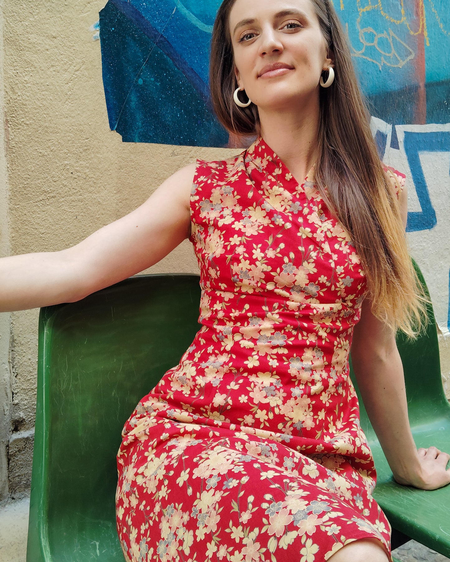 Robe Cloe Japon prunier rouge