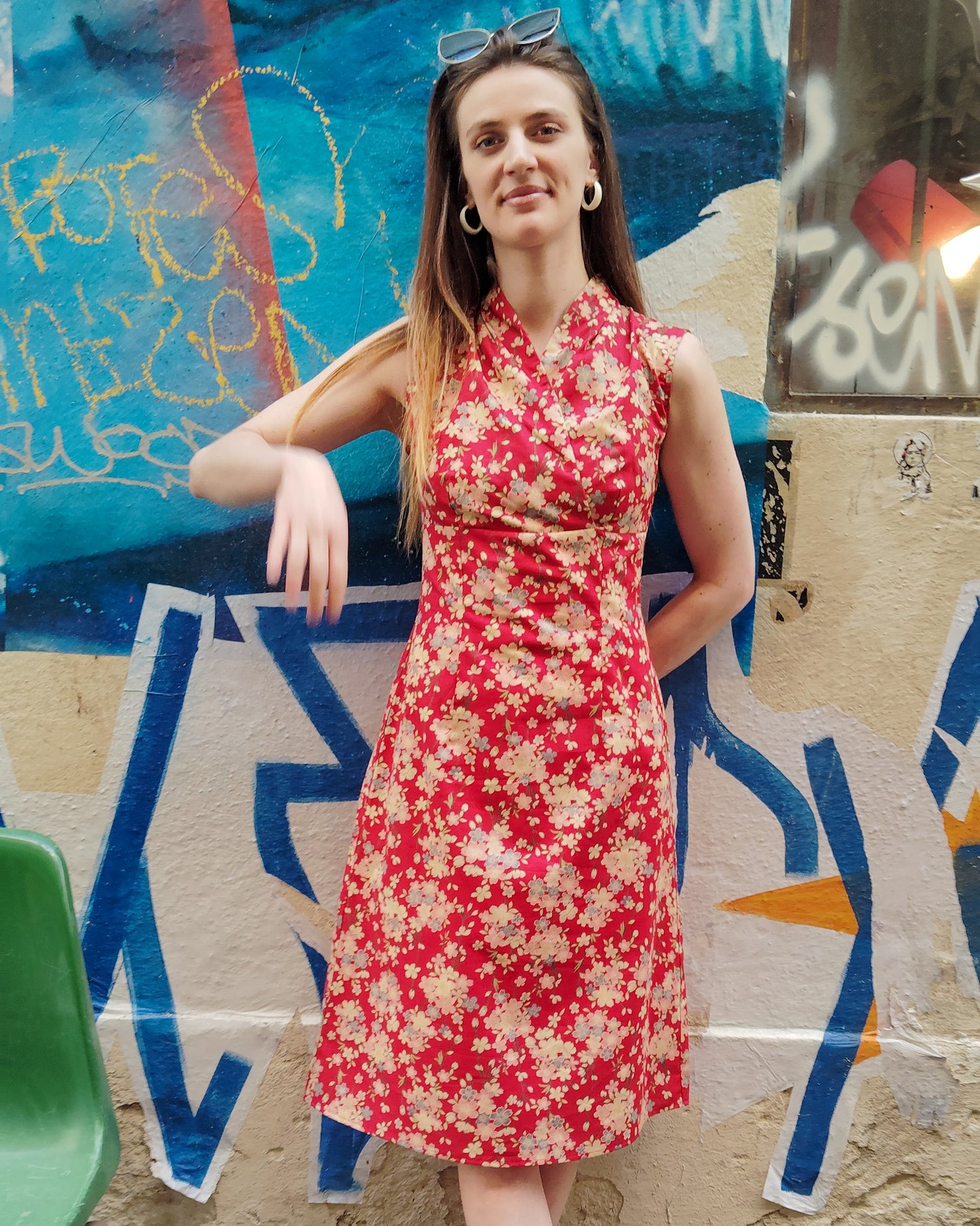 Robe Cloe Japon prunier rouge