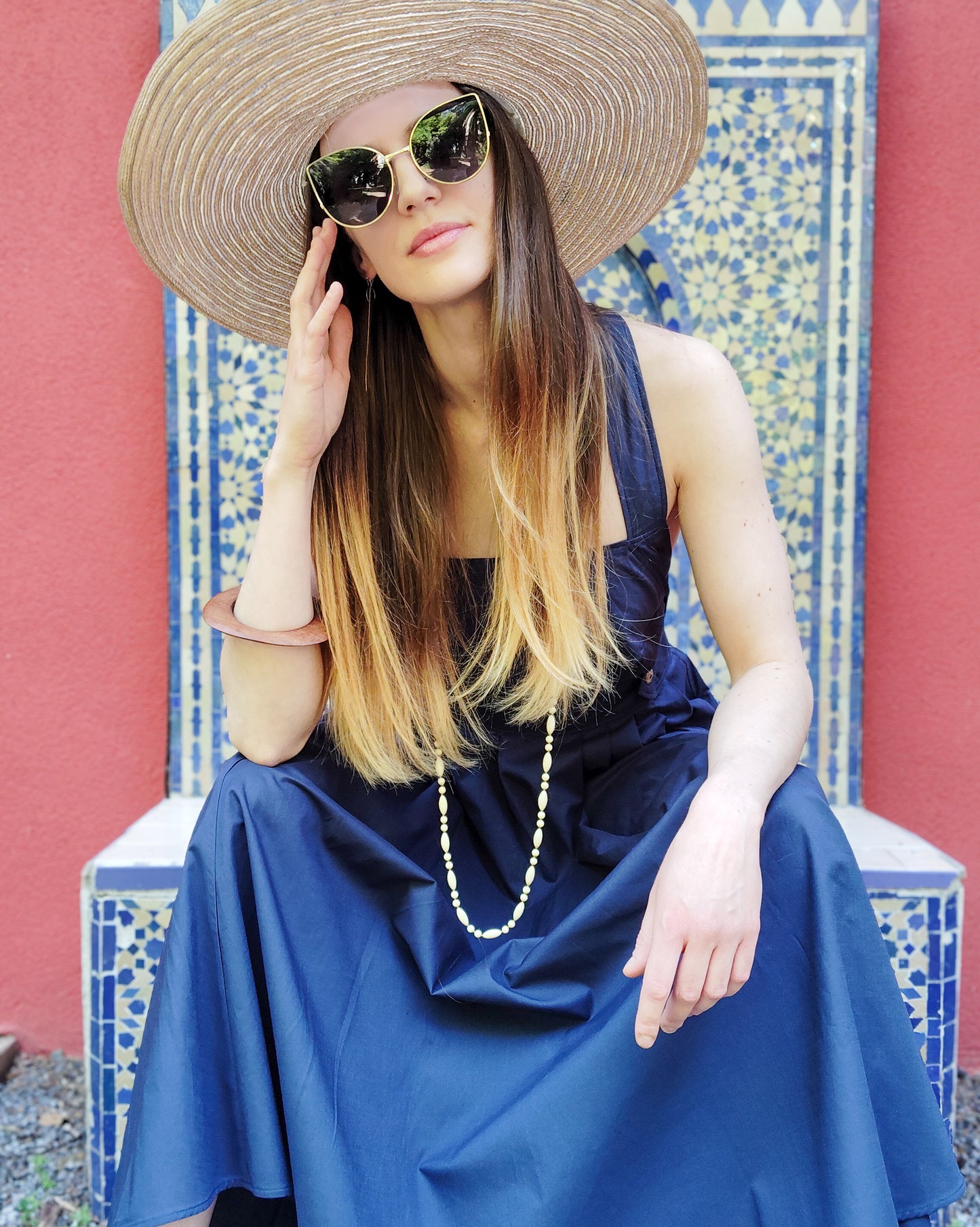 ROBE CHARLIE DOS NU bleu profond