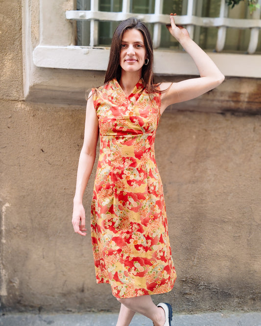Robe Cloe Japon pivoine rouge