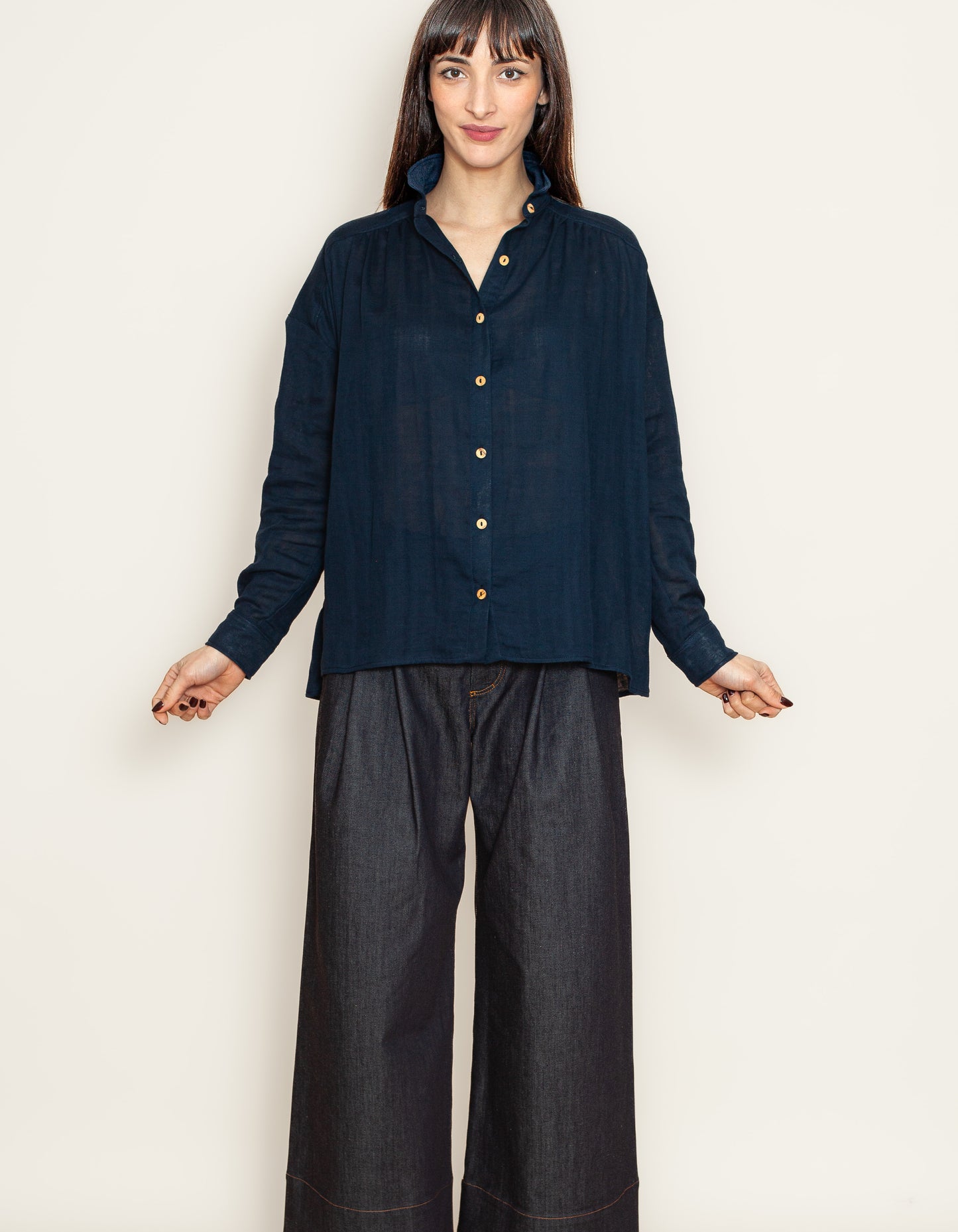 Chemise Marta double gaze coton bio Marine