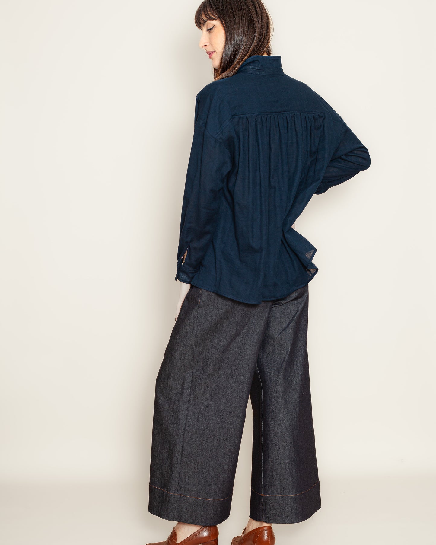 Chemise Marta double gaze coton bio Marine