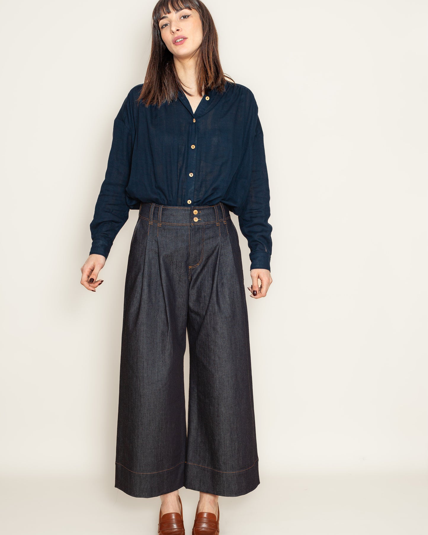 Chemise Marta double gaze coton bio Marine