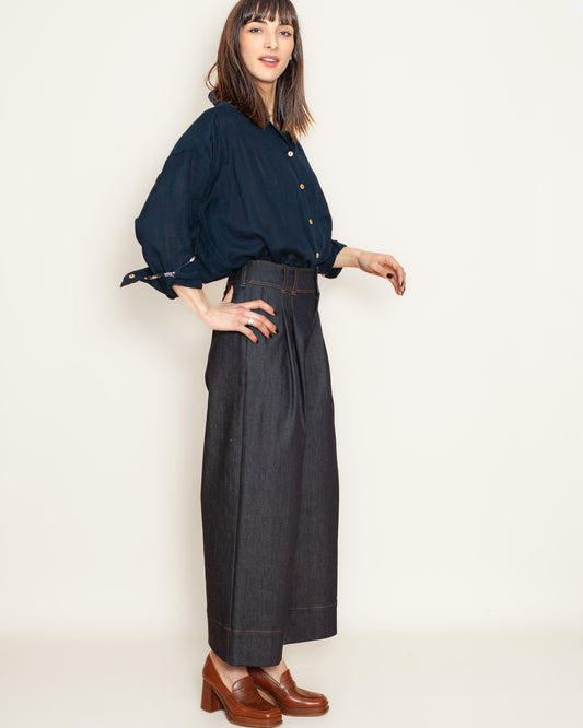 Chemise Marta double gaze coton bio Marine