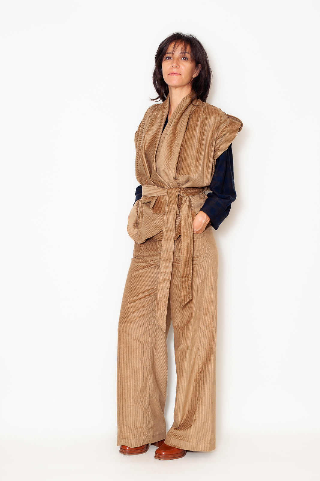 Veste Kimono 25 Velours Camel Bio