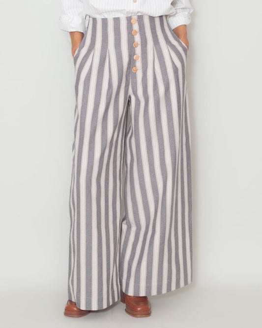 Pantalon MANON rayures beiges