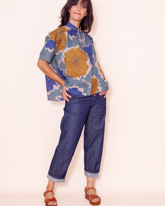 CHEMISIER MAGUELONE retro blue