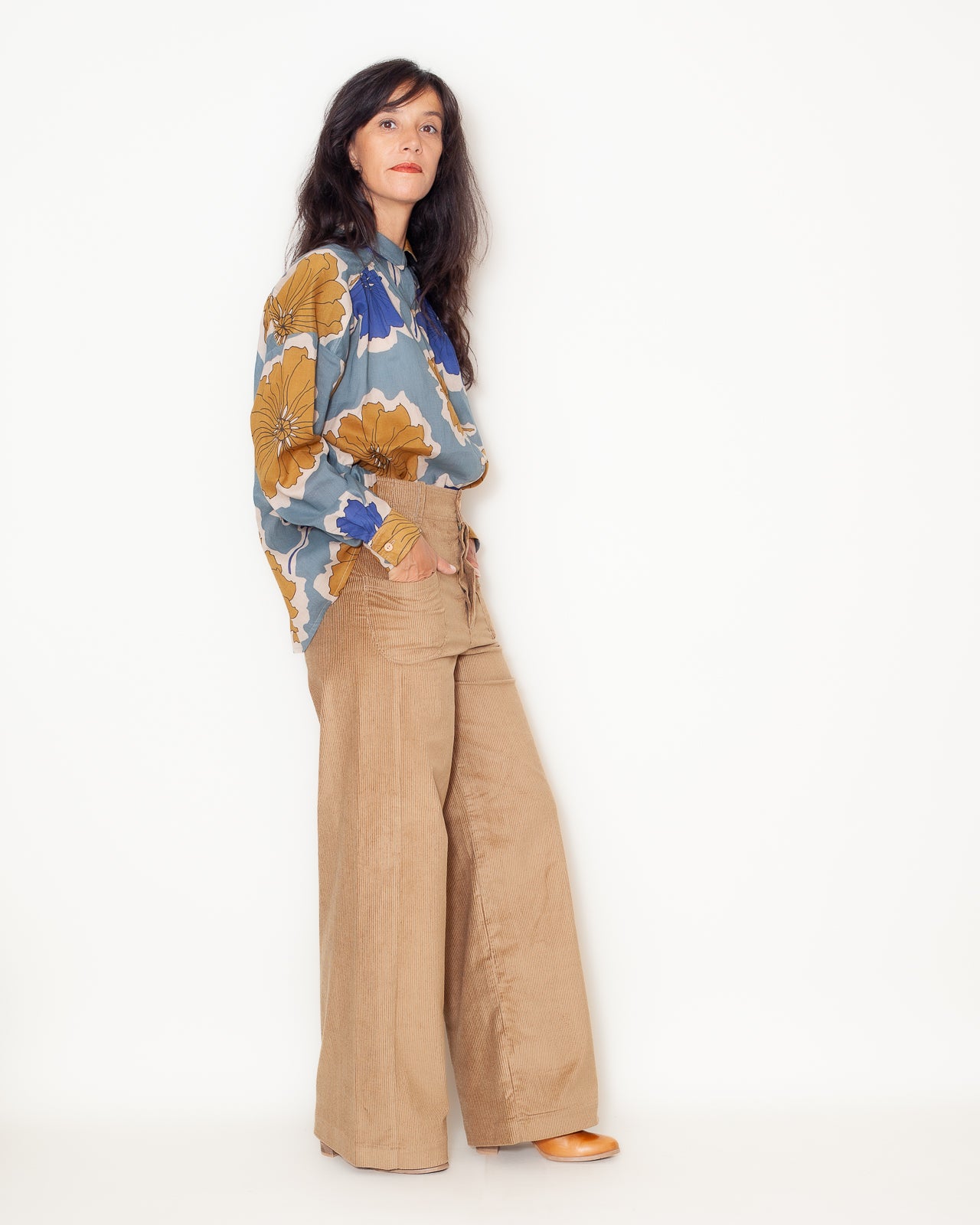 Pantalon Karine Velours Camel Bio