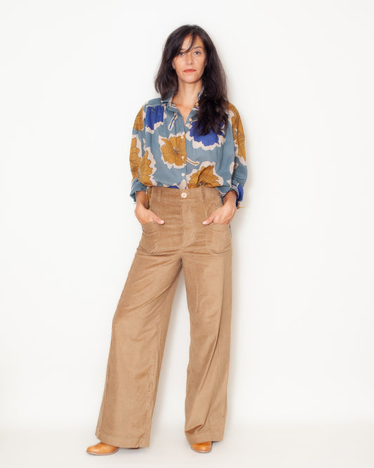 Pantalon Karine Velours Camel Bio