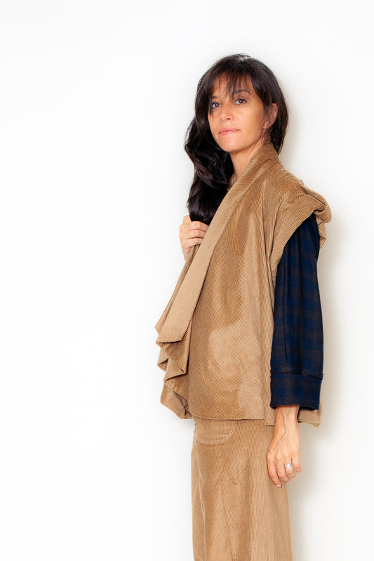 Veste Kimono 25 Velours Camel Bio