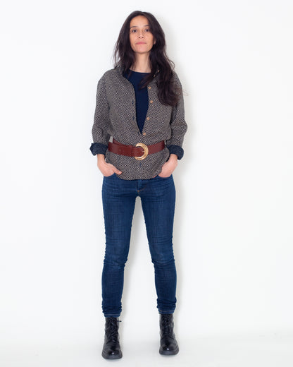 Chemisier Alexine Riz Marine - DERNIERE PIECE