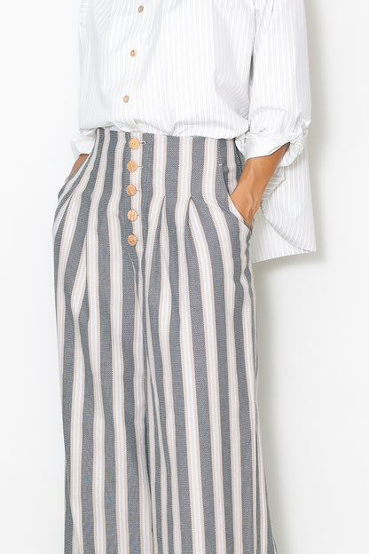 Pantalon MANON rayures beiges