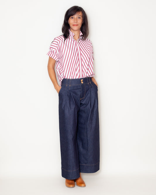 Chemise Olga Popeline Rayée rouge