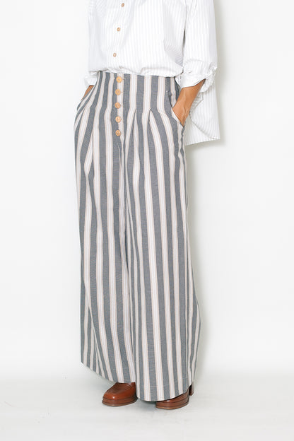 Pantalon MANON rayures beiges