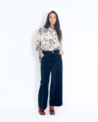 Pantalon Marinette BIO  Velours Marine - PETIT DEFAUT -30%