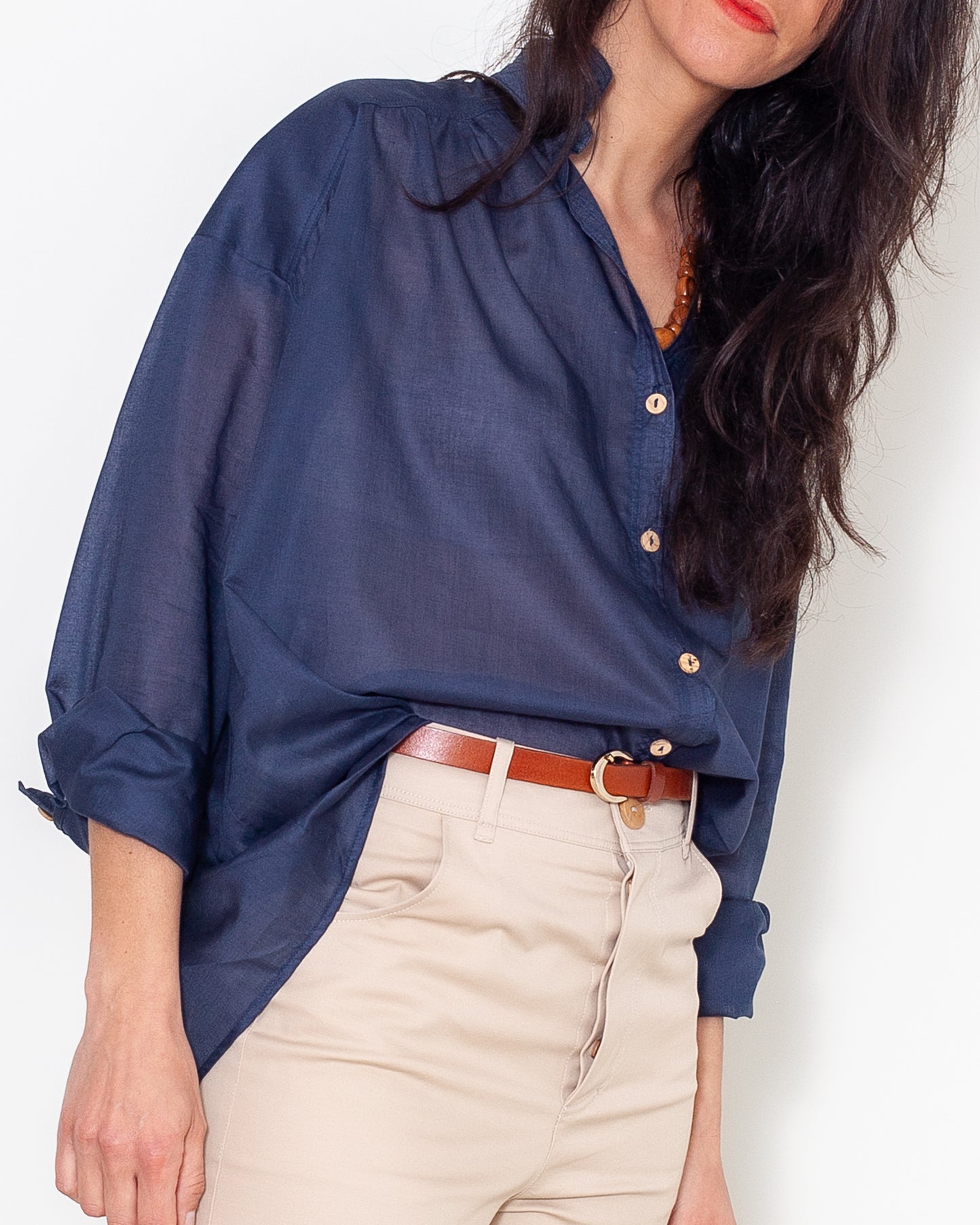 Chemise Marta Voile bleu soyeux