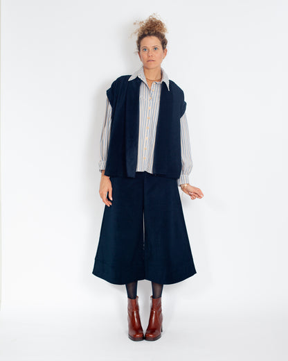 Jupe-culotte Henriette velours coton BIO MARINE - ICONIQUE