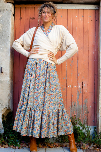 Gilet Cache coeur Moly velours de coton BIO Nude - DERNIERE CHANCE