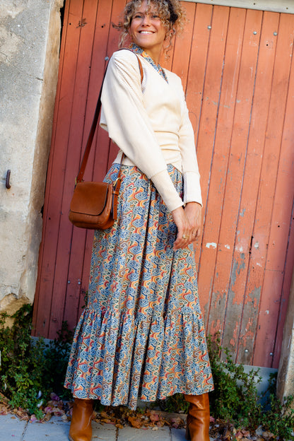 Gilet Cache coeur Moly velours de coton BIO Nude - DERNIERE CHANCE