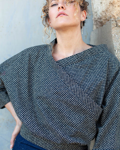 Chemisier Marina grain de riz marine