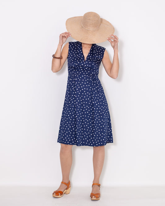 Robe Carole Pois Marine