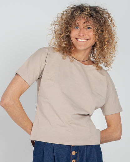 ICONIQUE - Tee-shirt Louise bio gots BEIGE