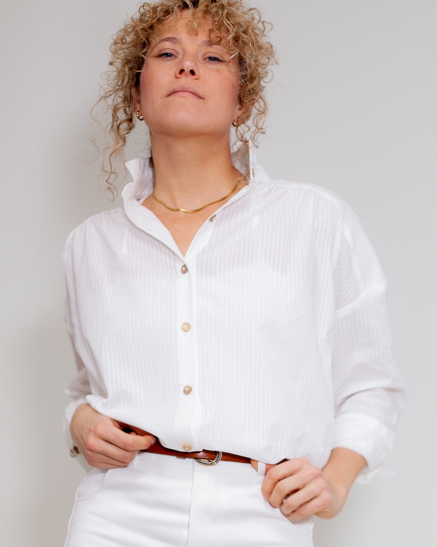 Chemise Marta Rayures Ivoire