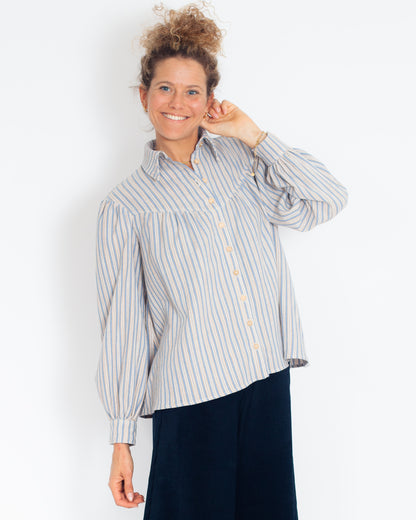 DERNIERE CHANCE - Chemise Amina RAYURES organic - PRIX ROND