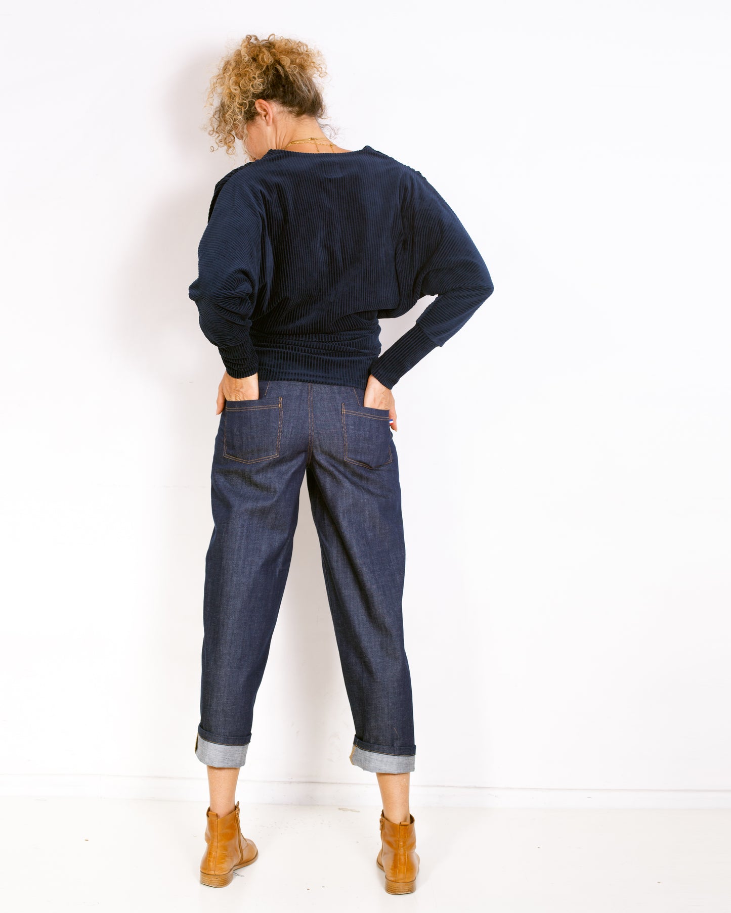 Gilet Moly velours coton BIO Marine