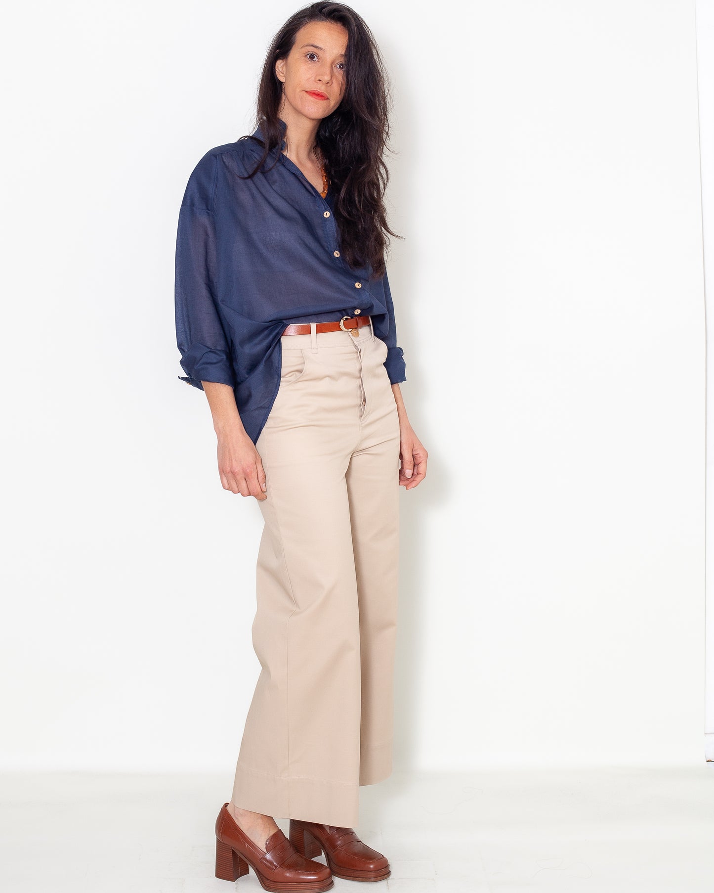 Chemise Marta Voile bleu soyeux