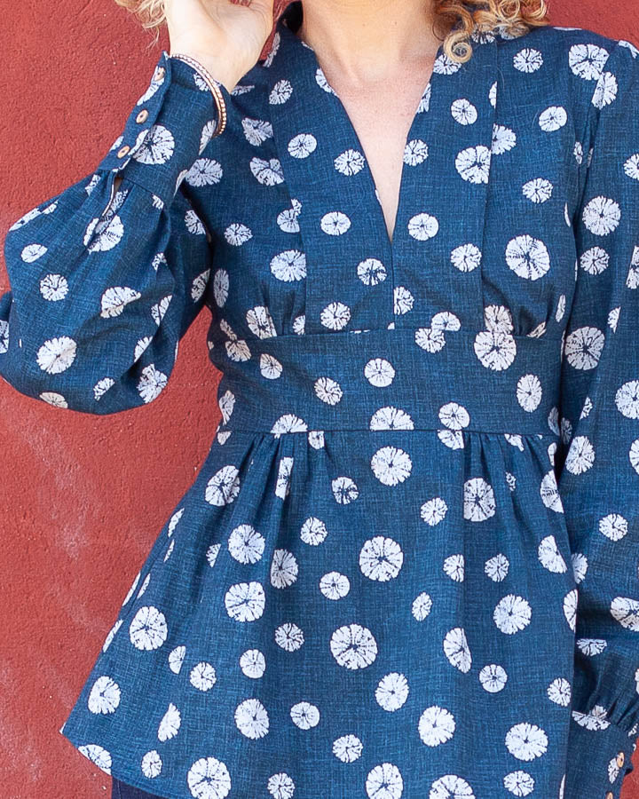 Haut blouse Caroline - Ombrelles bleues