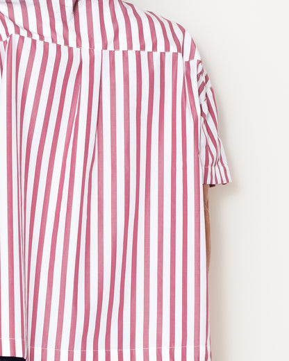 Chemise Olga Popeline Rayée rouge
