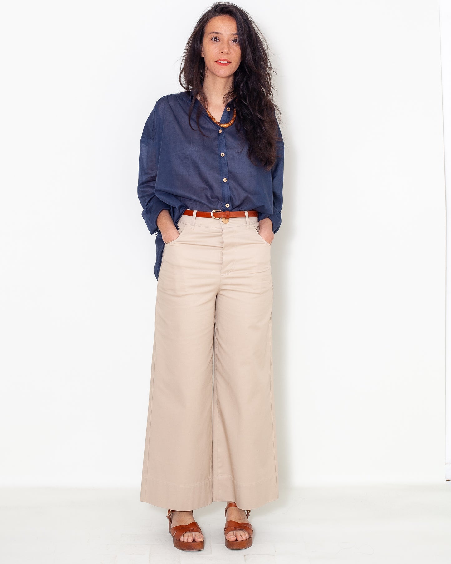 Chemise Marta Voile bleu soyeux