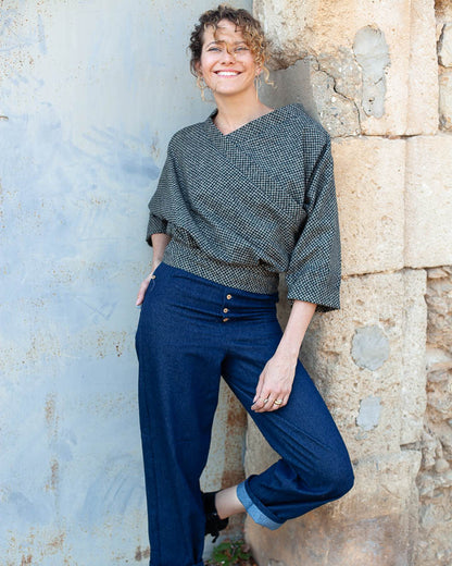 Chemisier Marina grain de riz marine