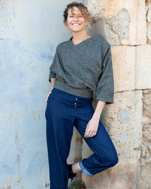 Chemisier Marina grain de riz marine